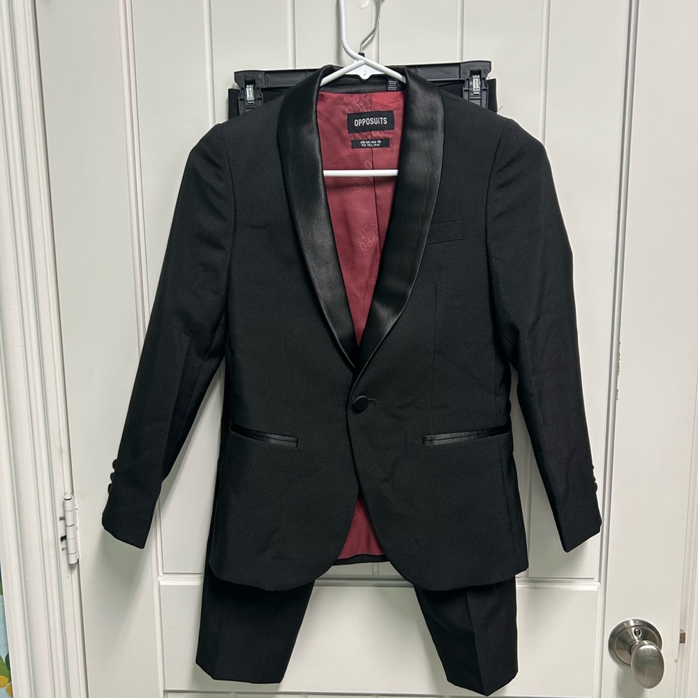 OppoSuits Black Tuxedo with Satin Lapel youth tux